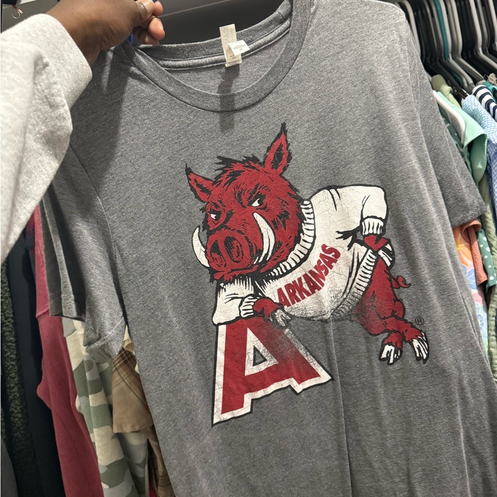 Gray Arkansas Razorbacks T-Shirt